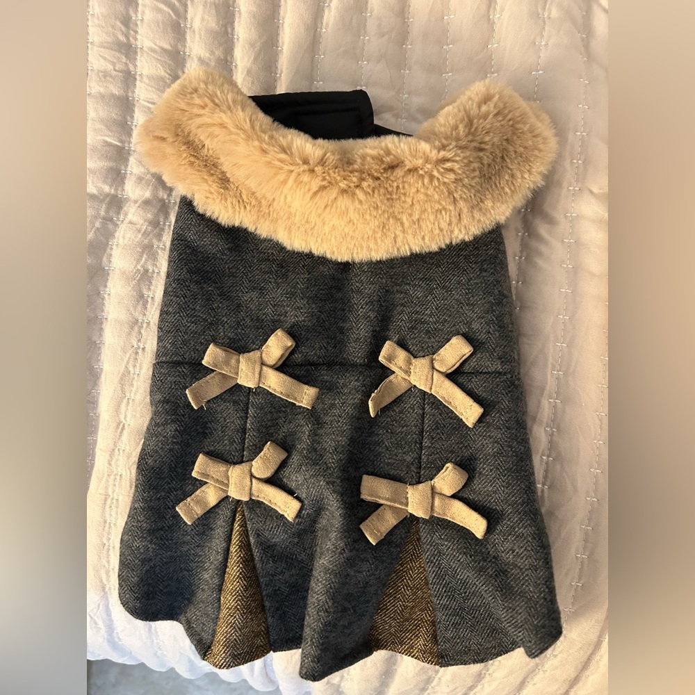 Small Dog Jacket with Fur Trim. NWOT